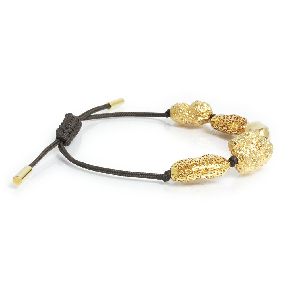 Fendi Irregular Shape Ff Bracelet Gold Brown - image 3